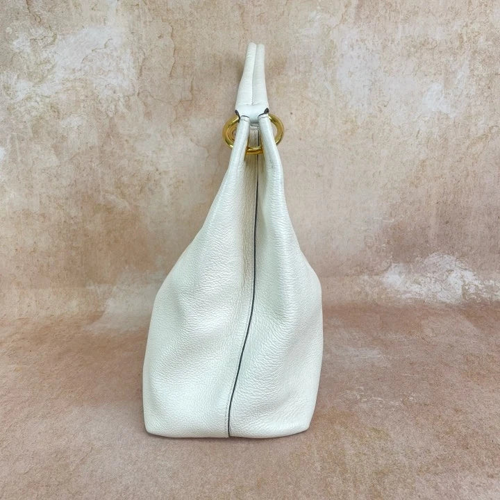 Prada White Nylon Hobo Shoulder Handbag For Women