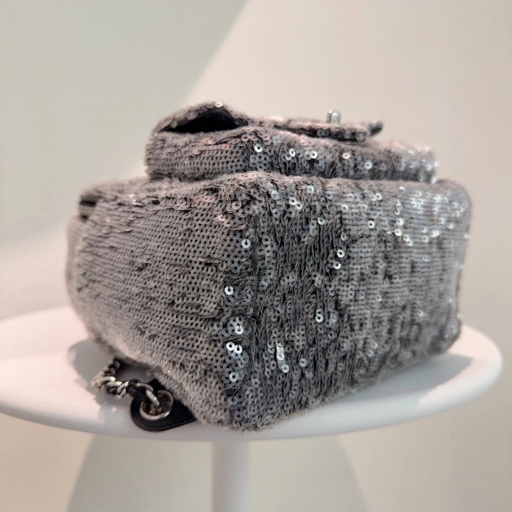 Chanel Sequin Mini Backpack Daypack Black Base Clear Sequin Full Leather
