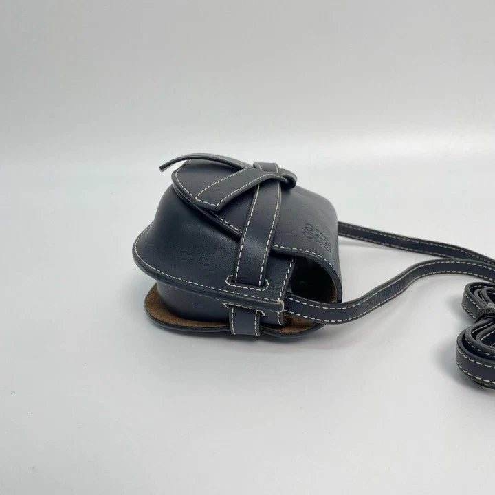 Loewe Gate Mini Calfskin Shoulder Crossbody Bag Black Women