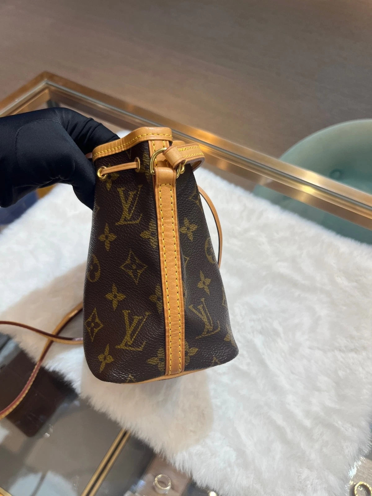 Pre-owned Louis Vuitton Canvas Nano Noe Bucket Bag For Women