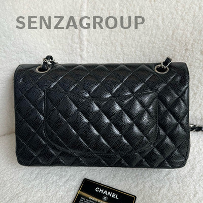 Chanel Black Silver Calfskin Medium CF Chain Shoulder Bag
