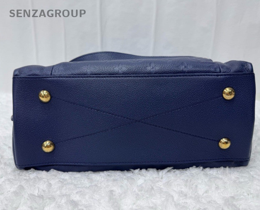 Louis Vuitton Monogram Hobo Shoulder Bag Blue Gold Women Classic