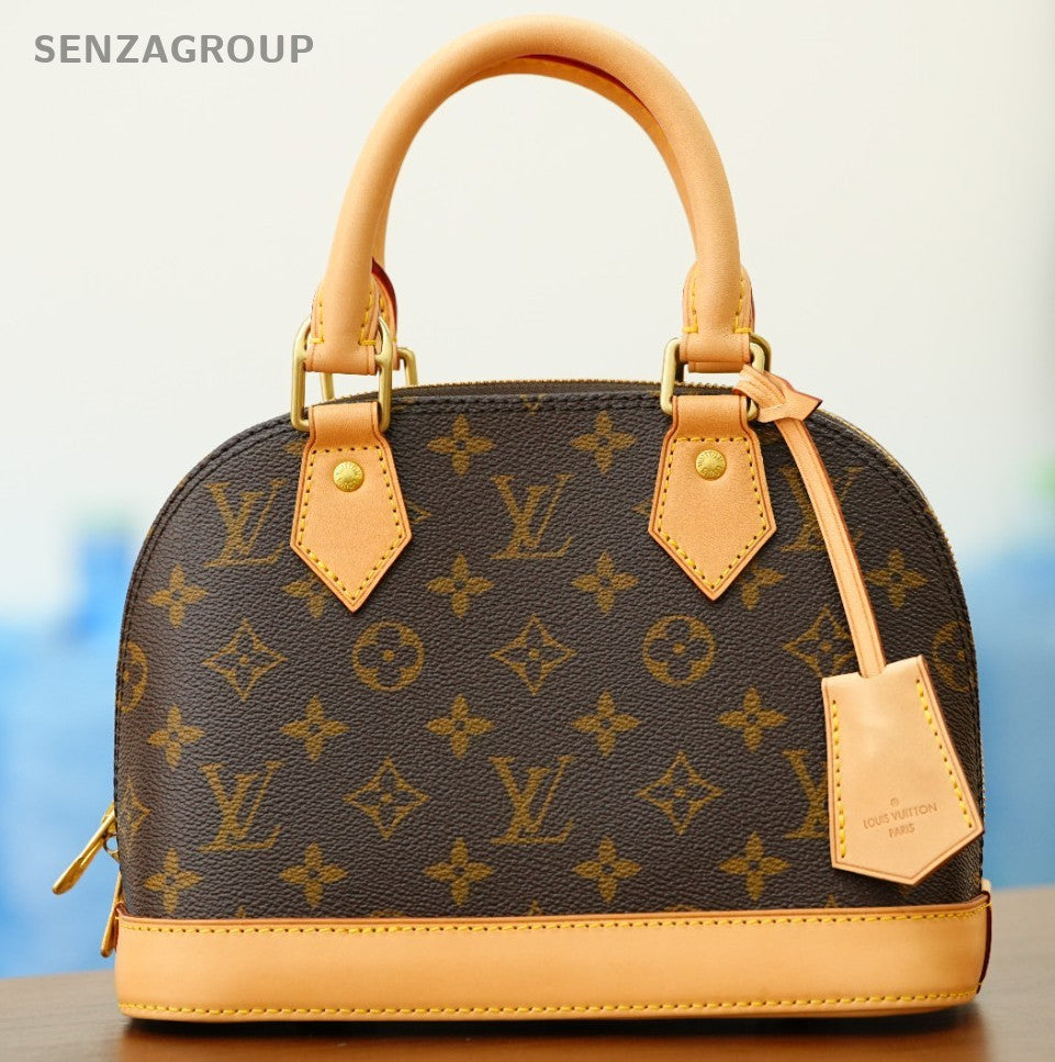 Louis Vuitton Alma bb Monogram Top Handle 2way Shoulder Handbag Women Brown