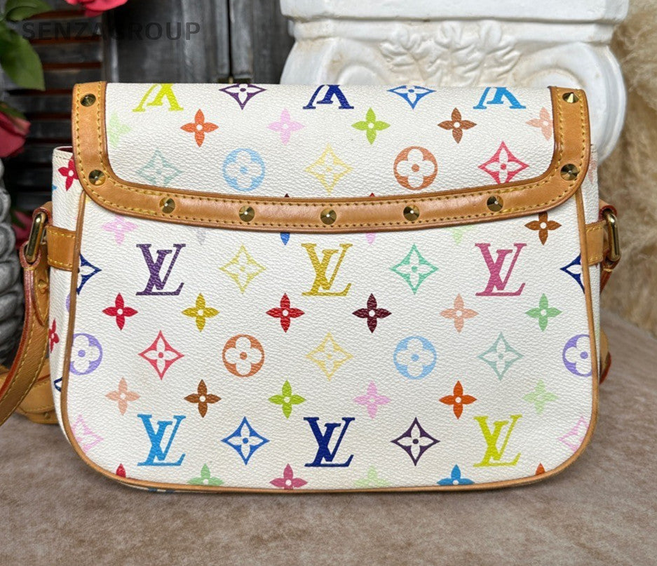 Louis Vuitton Monogram White Multicolor Shoulder Bag Crossbody Women Classic