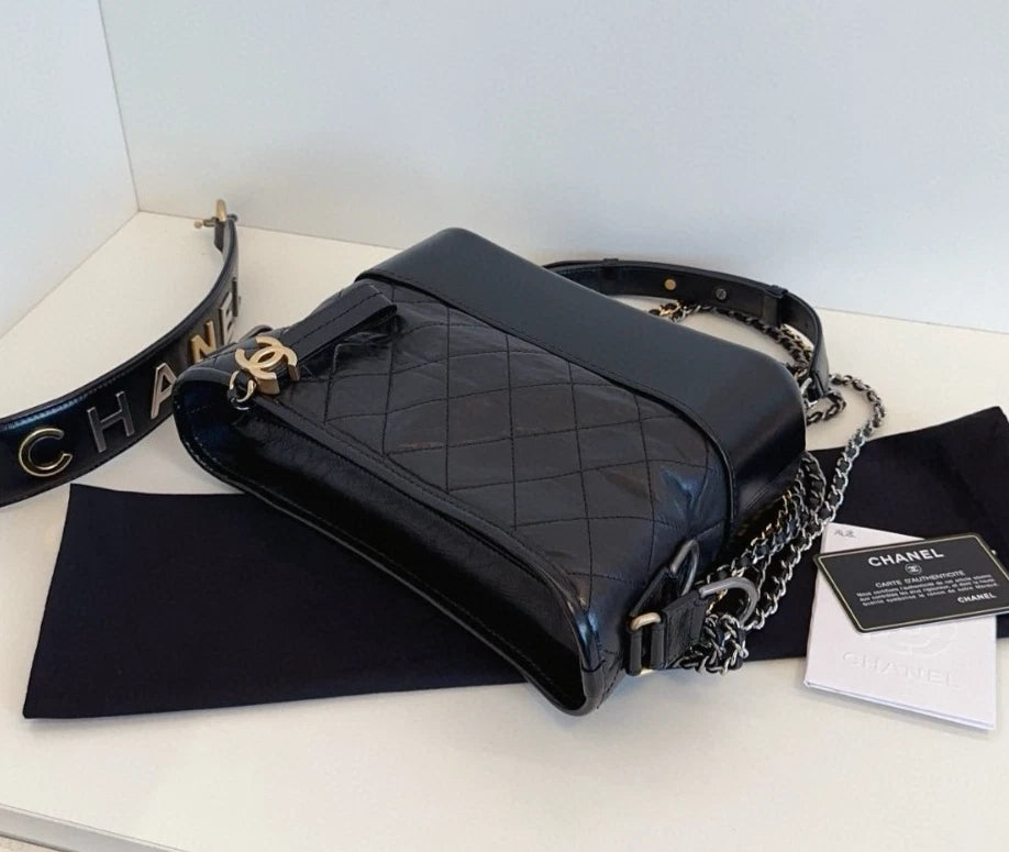 Chanel Gabrielle MM Shoulder Bag Crossbody Bag Black Women Fashion