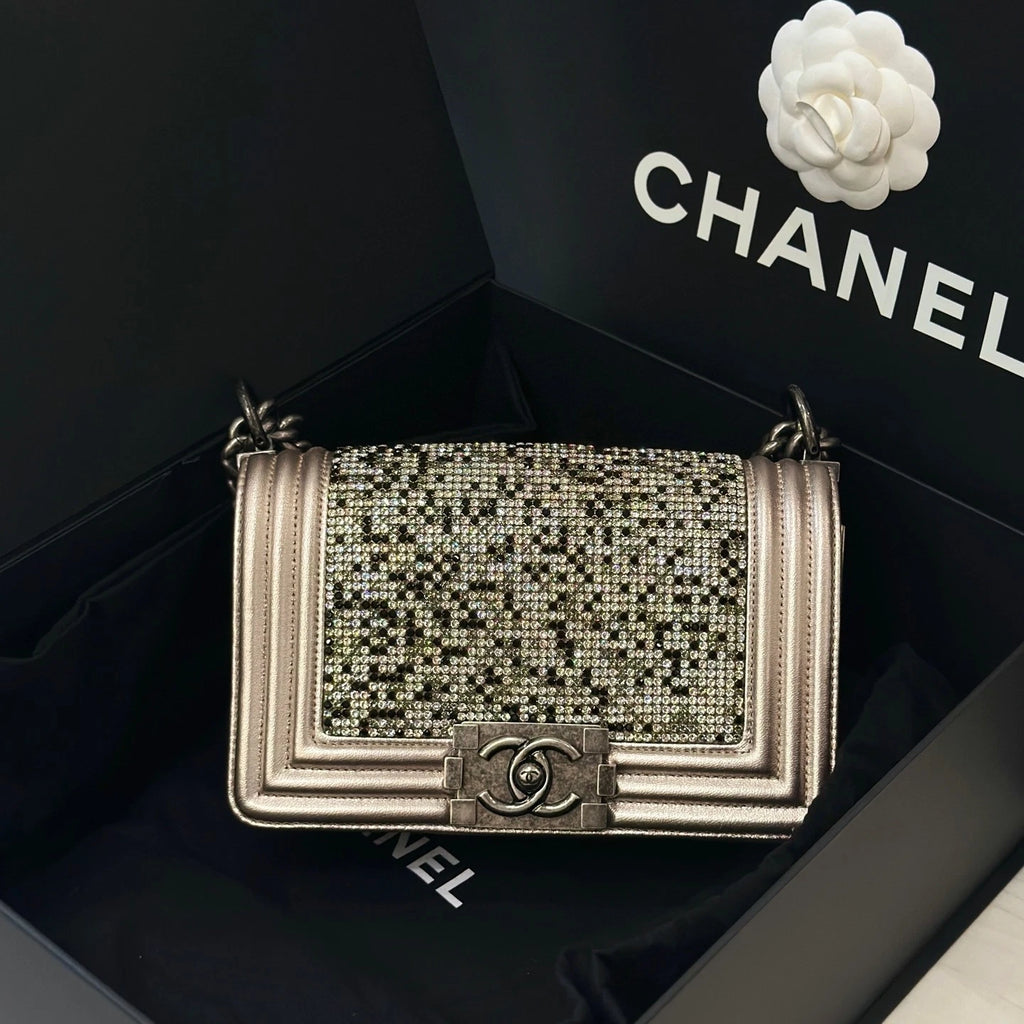 Chanel Full Diamond Calfskin LeBoy Small Shoulder Bag For Women