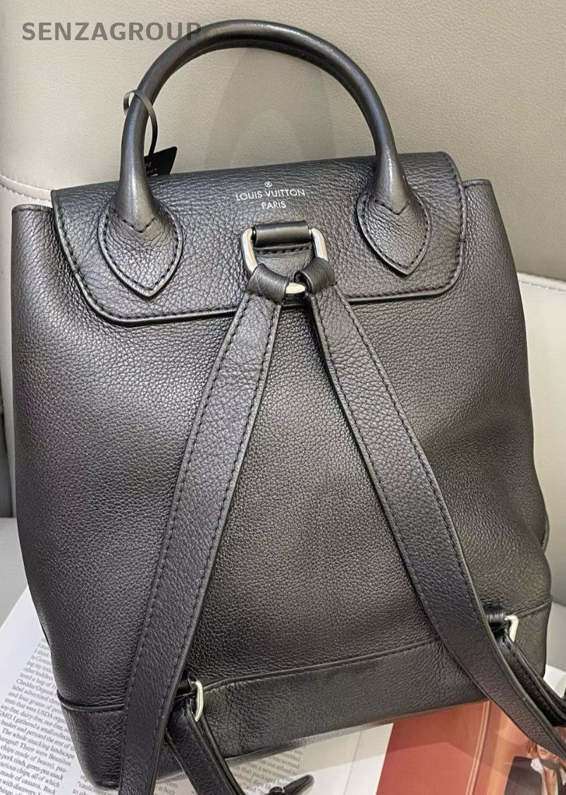 Louis Vuitton Lock Me Calfskin Backpack Black Silver Unisex Adults Classic