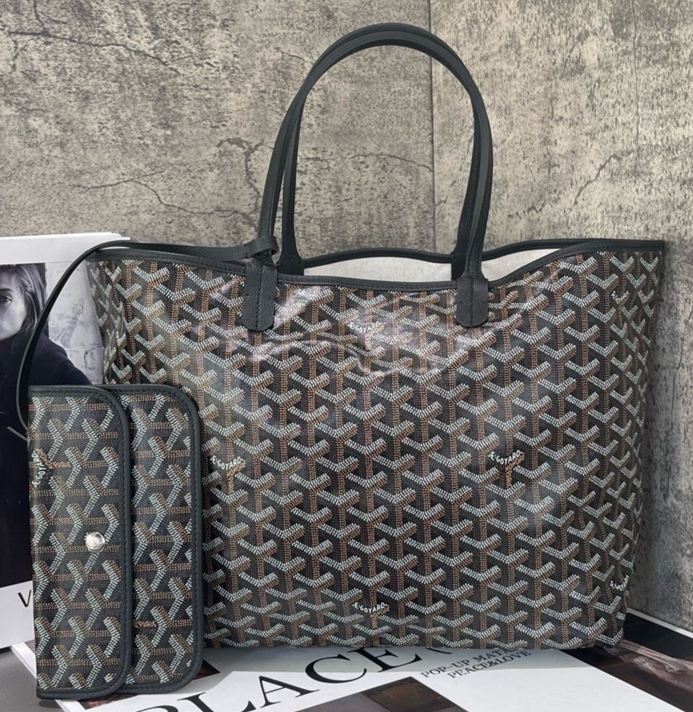 Goyard Tote MM Shoulder Bag Black Women Classic Fashion