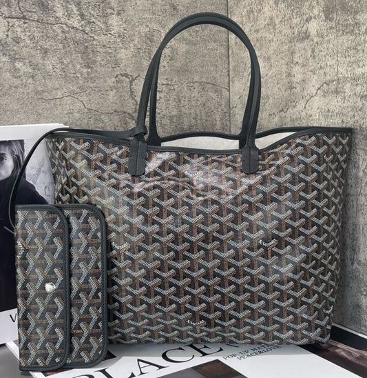 Goyard Tote MM Shoulder Bag Black Women Classic Fashion