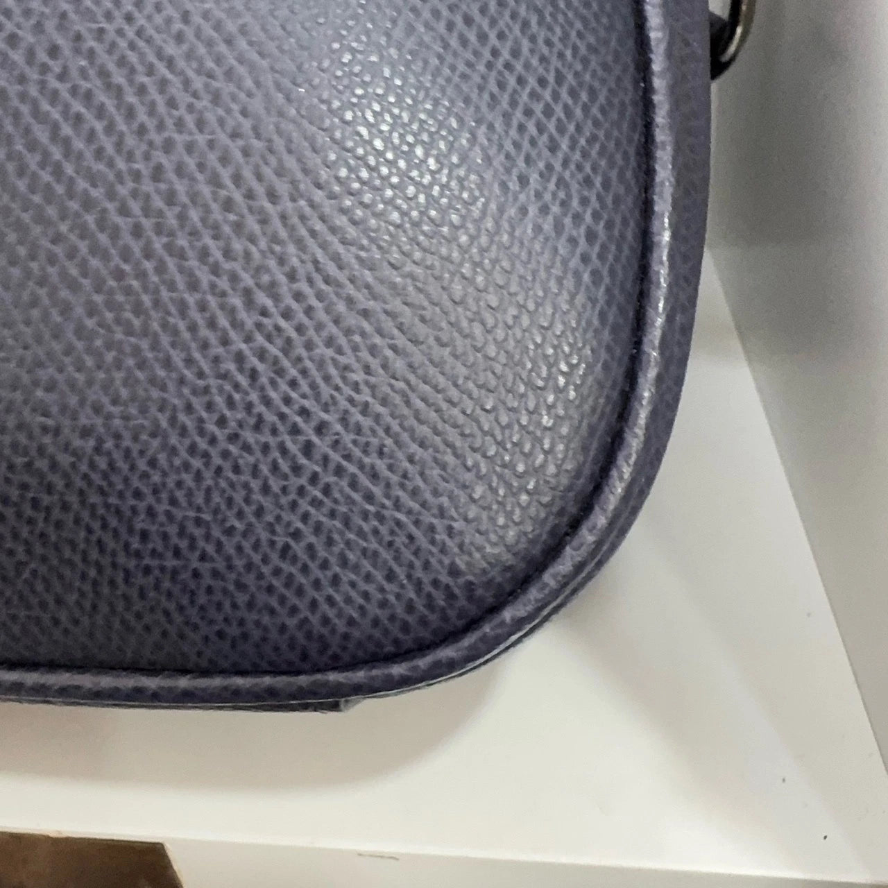 Coach Blue Black Leather Shoulder Handbag Briefcase For Women