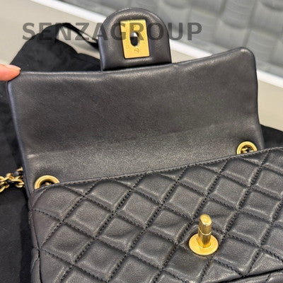 Chanel CF Gold Ball Mini Flap Bag Lambskin Shoulder Bag for Women