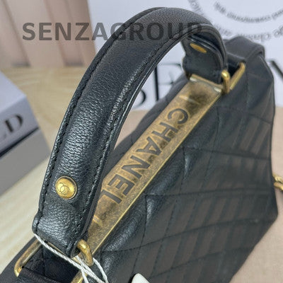 Vintage Chanel 2.55 Classic Flap Black Quilted Leather Handbag