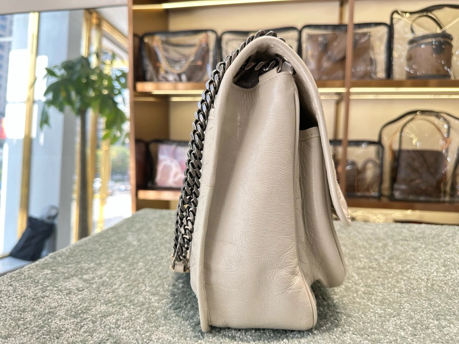 Saint Laurent Niki Leather White Shoulder Bag Crossbody Excellent