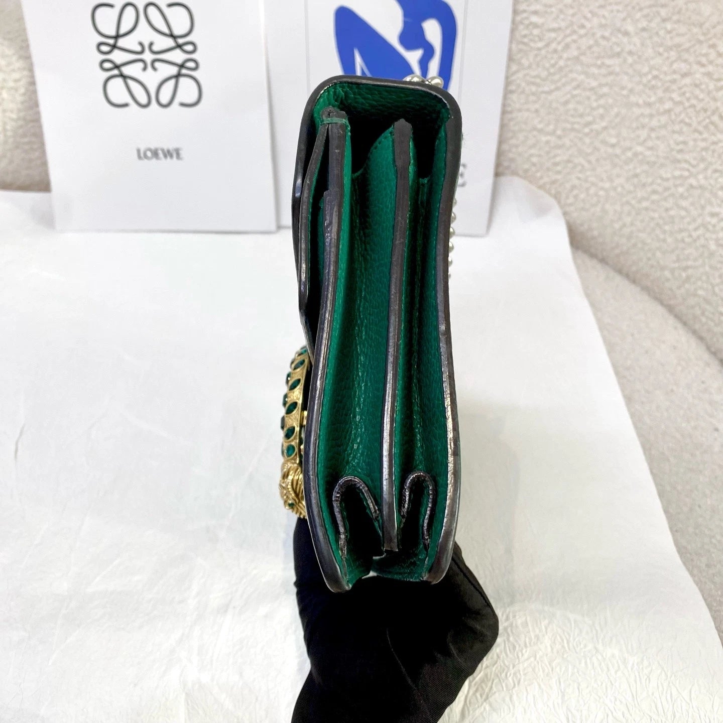 Gucci Chain Shoulder Bag Crossbody Green Women Classic