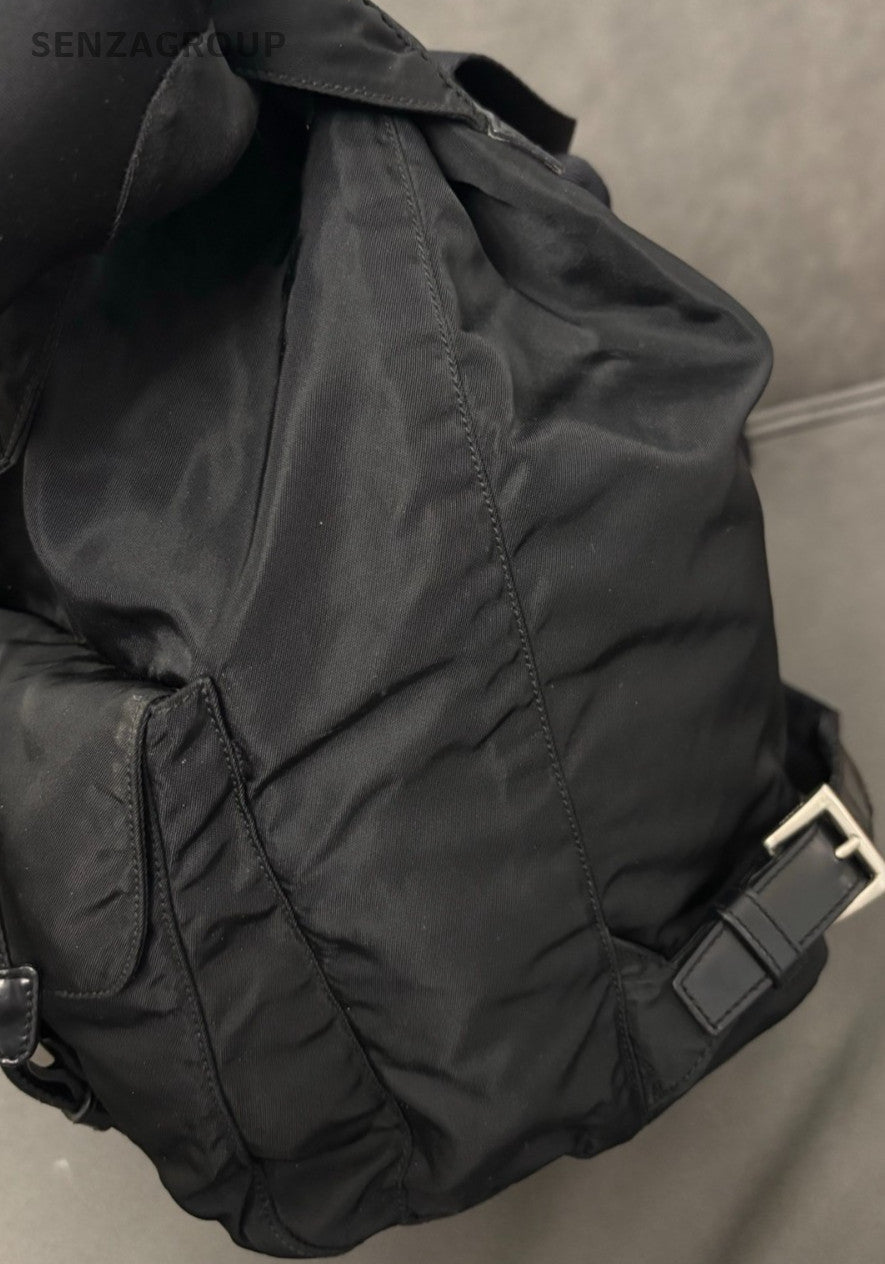 Prada GM Backpack Black Silver Unisex Adults Classic