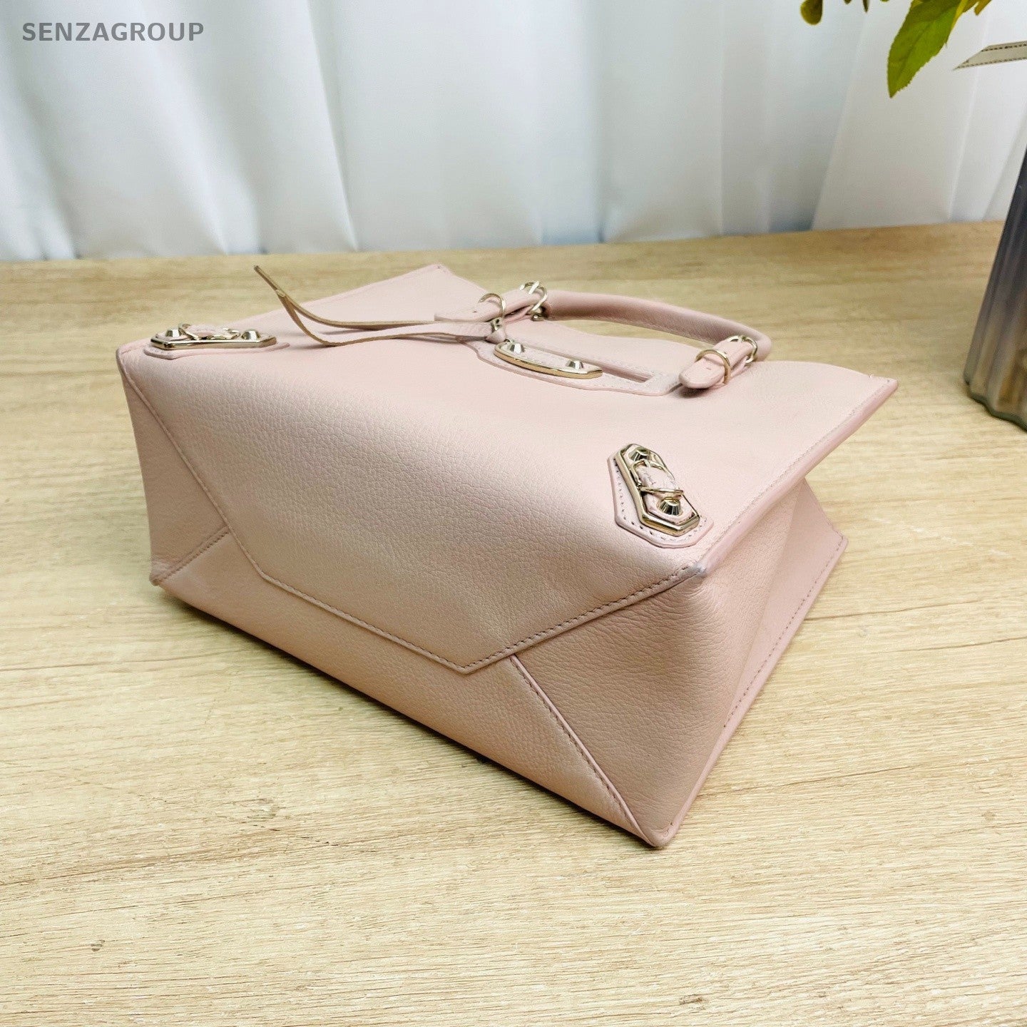 Balenciaga Classic Mini Tote Top Handle Shoulder Crossbody Bag Pink Vintage
