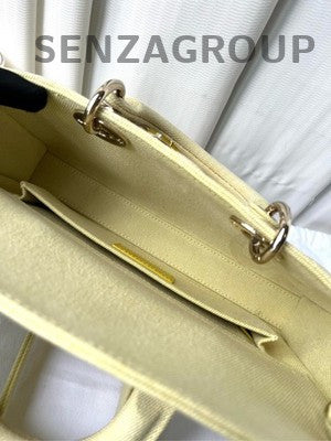 Dior Lady D-Joy Medium Yellow Cannage Handbag Shoulder Bag