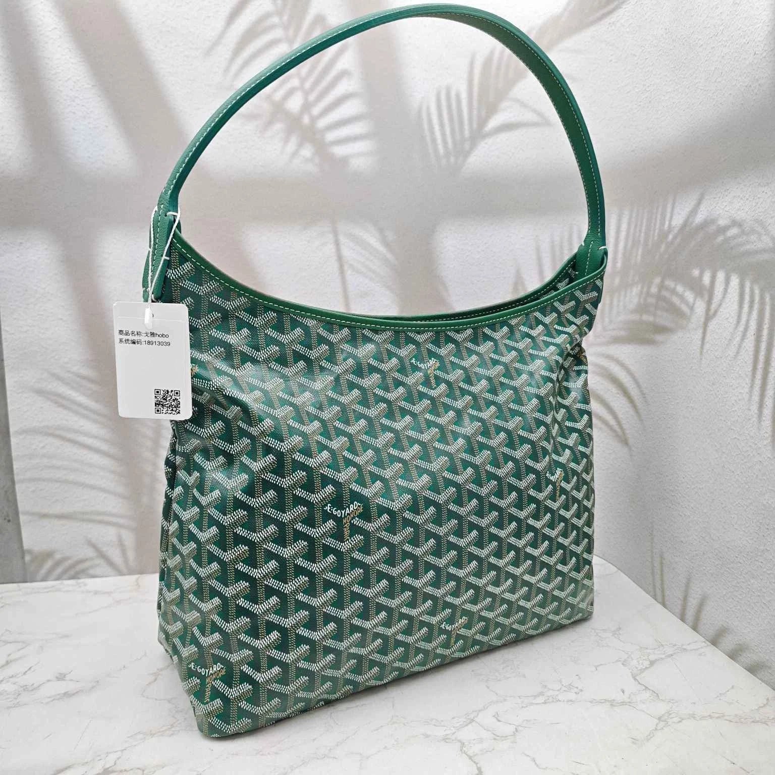 Goyard Green Monogram Canvas Hobo Tote Bag For Women