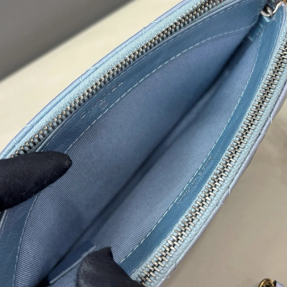 Chanel Gabrielle Mini Chain Shoulder Crossbody Blue Gold Diamond Women Classic