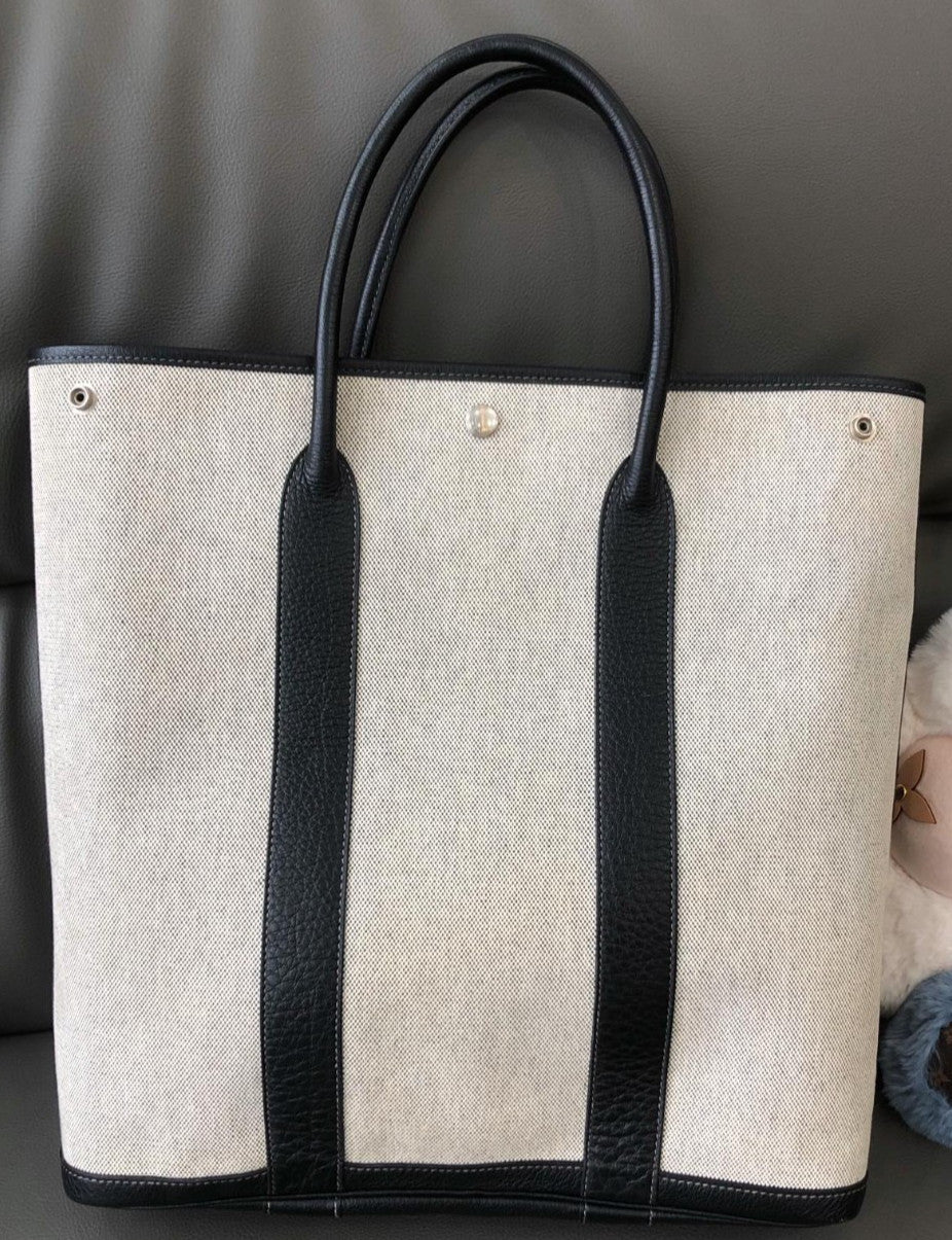 Hermes Garden file37 tote Handbag Vertical version Panda Color