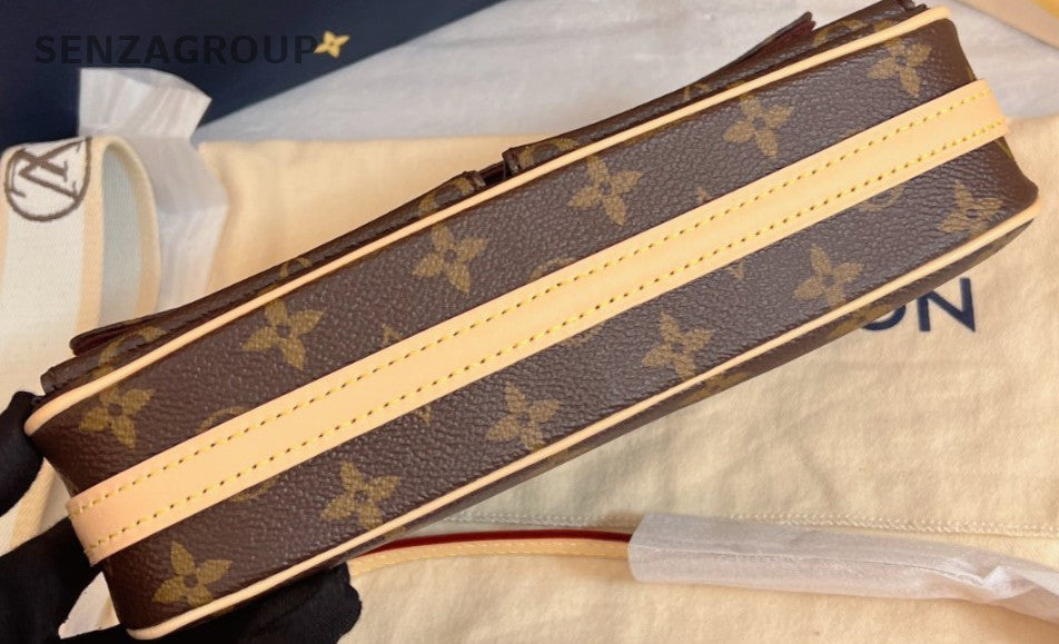 Louis Vuitton Monogram 2Way Shoulder Bag Crossbody Brown Gold Used Women Classic