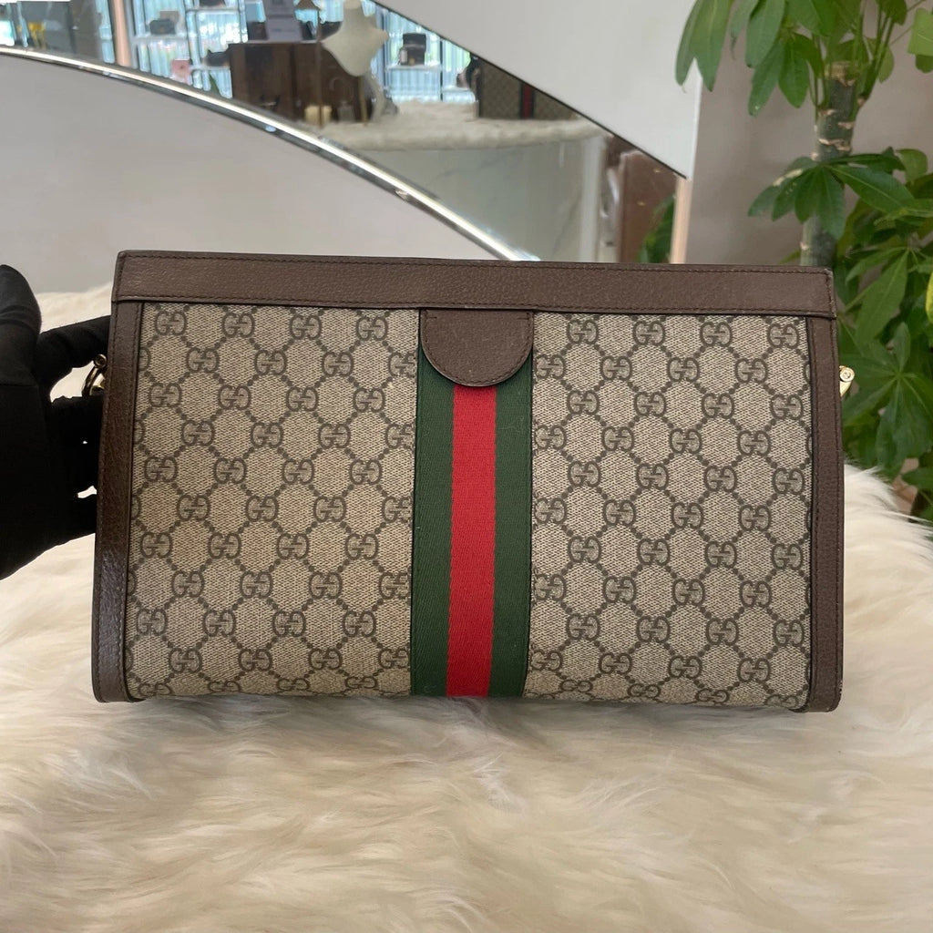 Gucci GG Marmont Matelasse Chain Shoulder Bag Large Brown