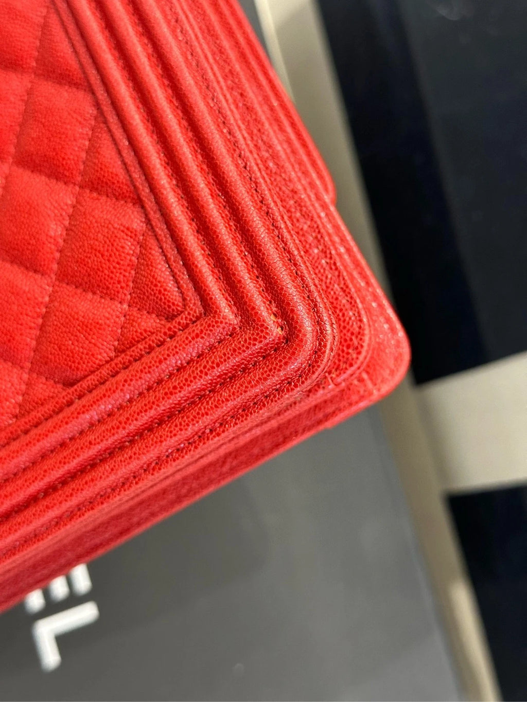 CHANEL 26 Vertical LeBoy Red Shoulder Bag For Women