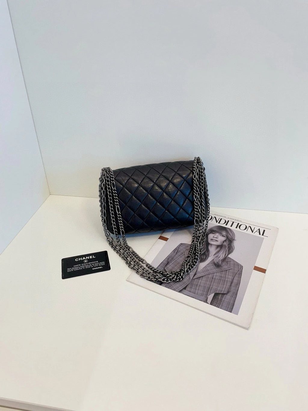 CHANEL Black Calfskin Mini Shoulder Bag For Women