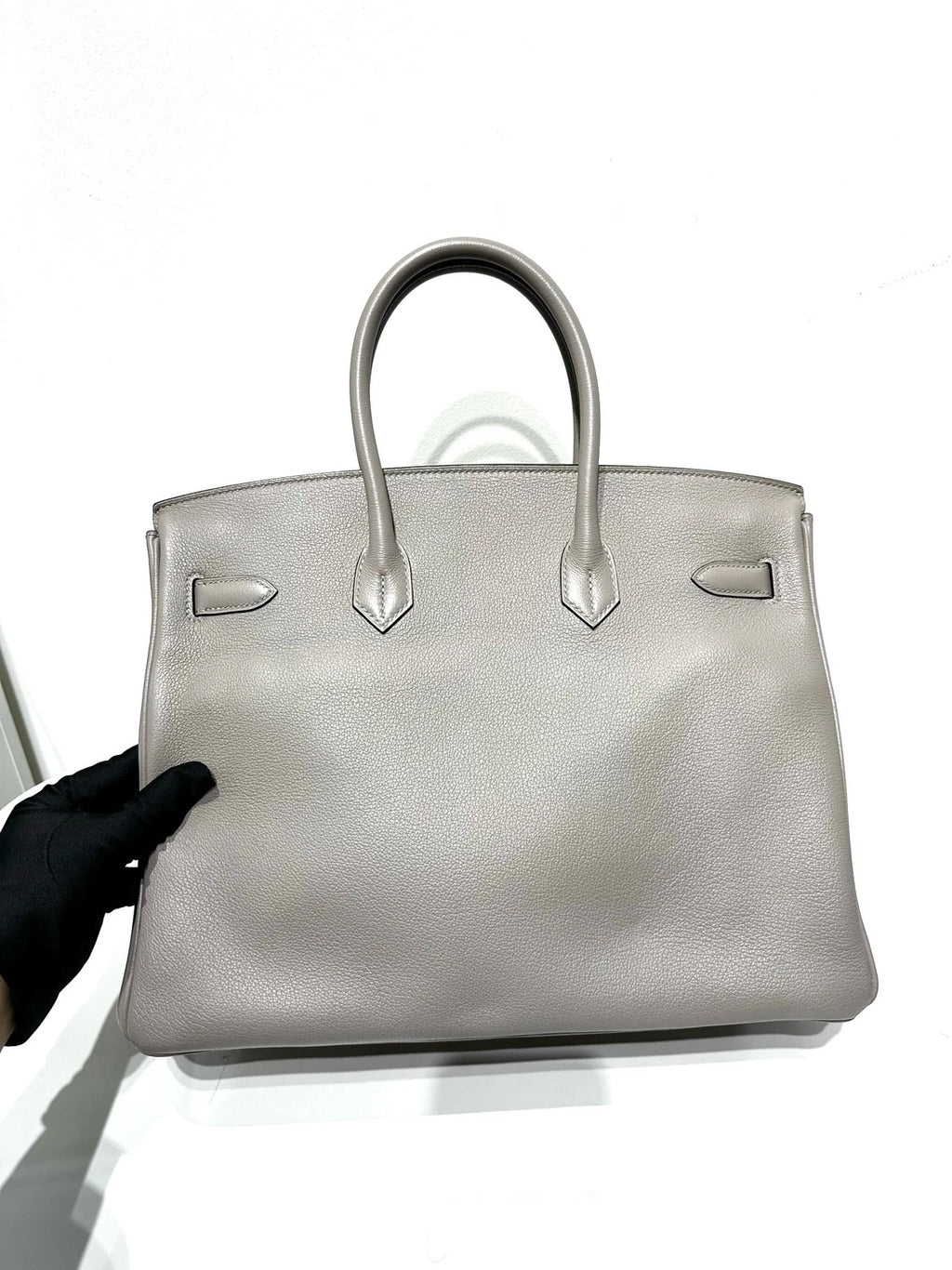 Hermes Birkin 35 Galaxy Gray Evercolor Leather Gold Hardware Handbag For Women