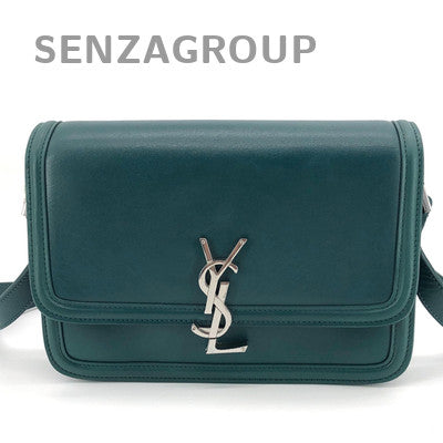 YSL Saint Laurent Solferino Medium Blue Silver Shoulder Bag Classic Women