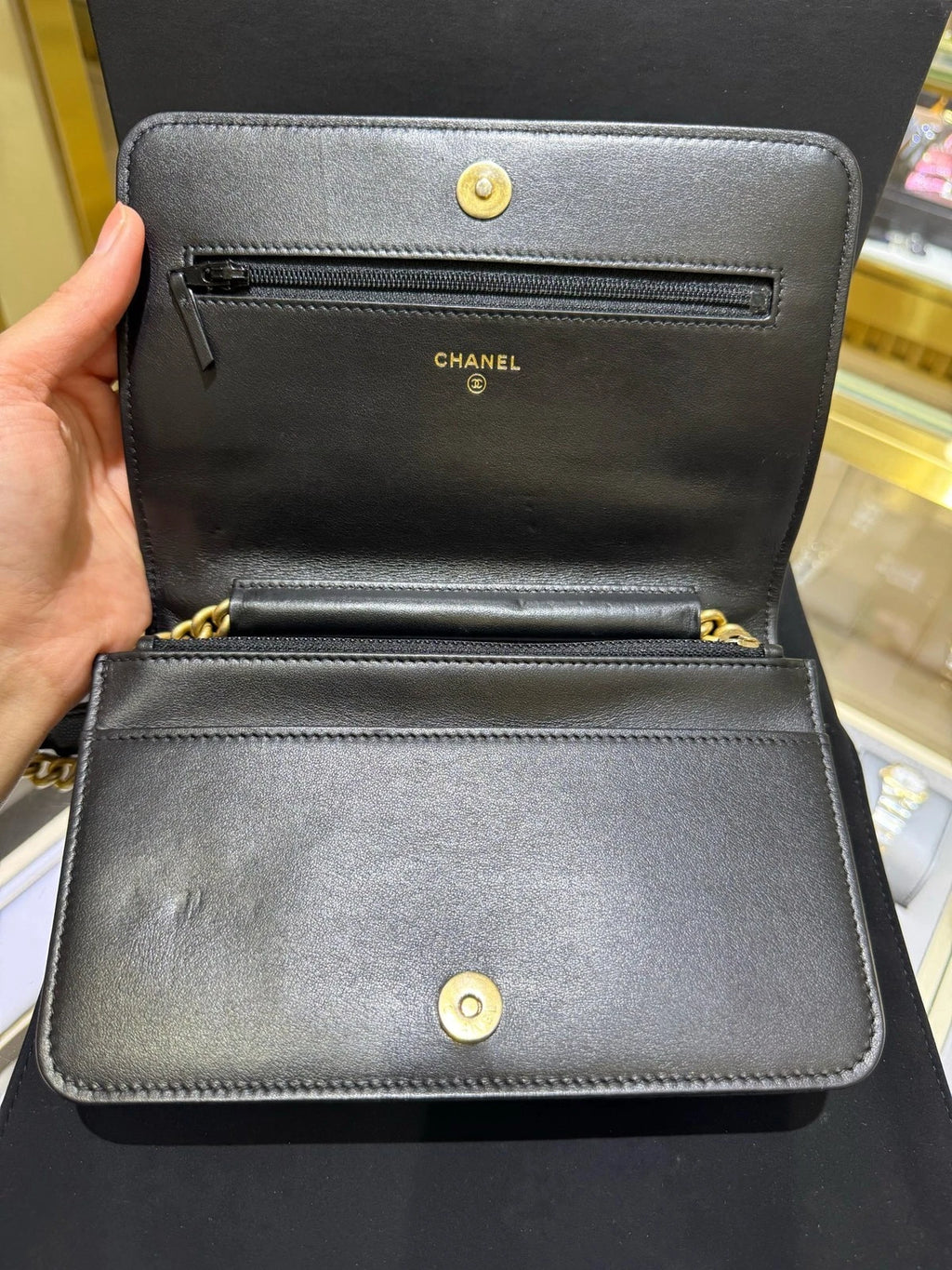 CHANEL Leboy WOC Black Leather Crossbody Bag For Women
