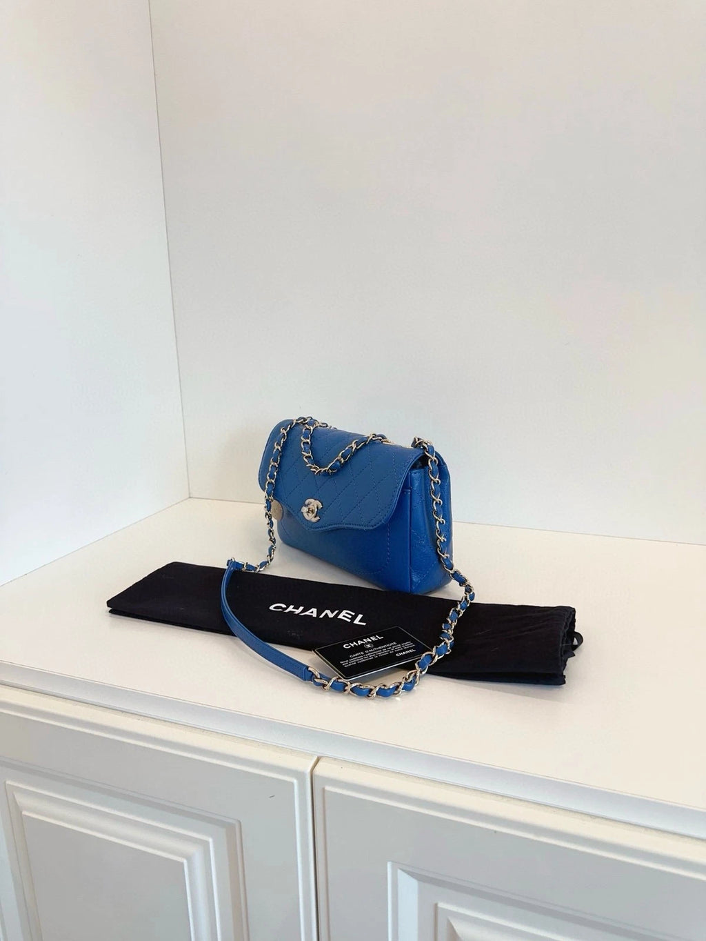 CHANEL Blue Flap Crossbody Shoulder Bag For Women