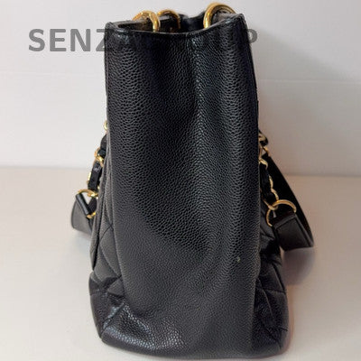 Chanel GST Black Gold Chain Shoulder Bag Quilted Classic Women