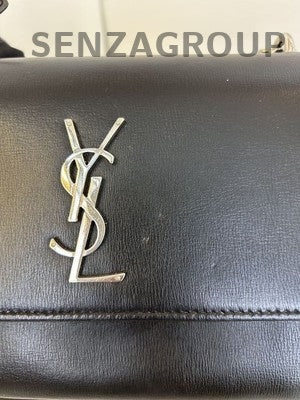 Saint Laurent Sunset Bag Black Silver Chain Shoulder Bag Classic Women