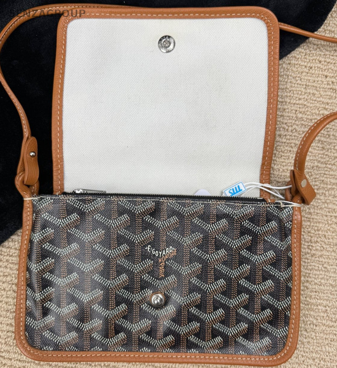 Goyard Canvas Monogram Envelope Bag Shoulder Crossbody Bag Women Brown.