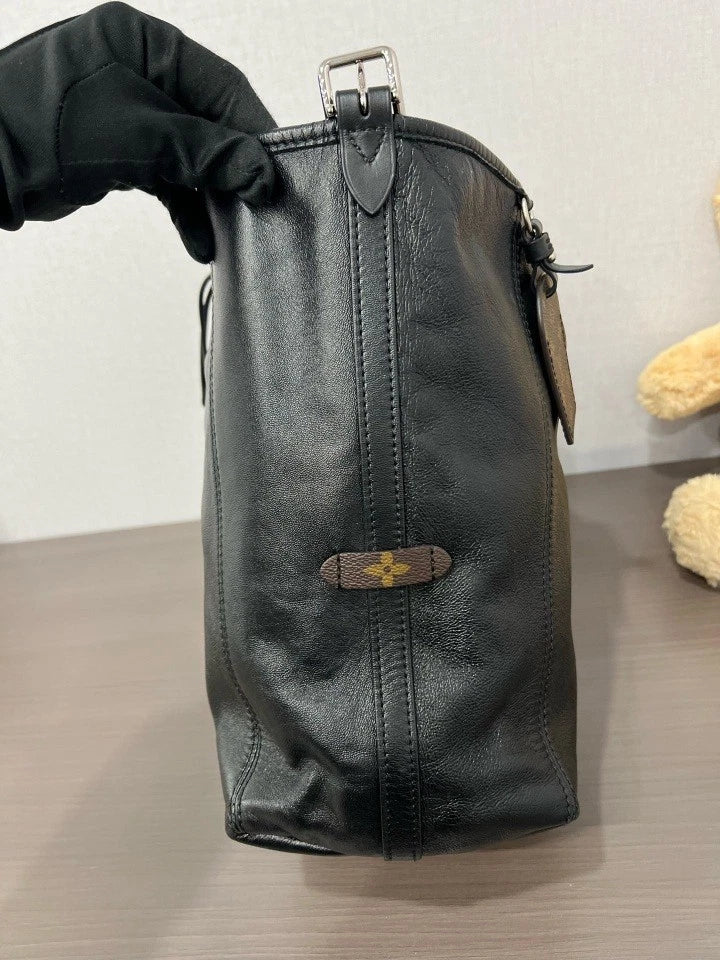 Louis Vuitton Large Black Carry All Tote Bag For Women