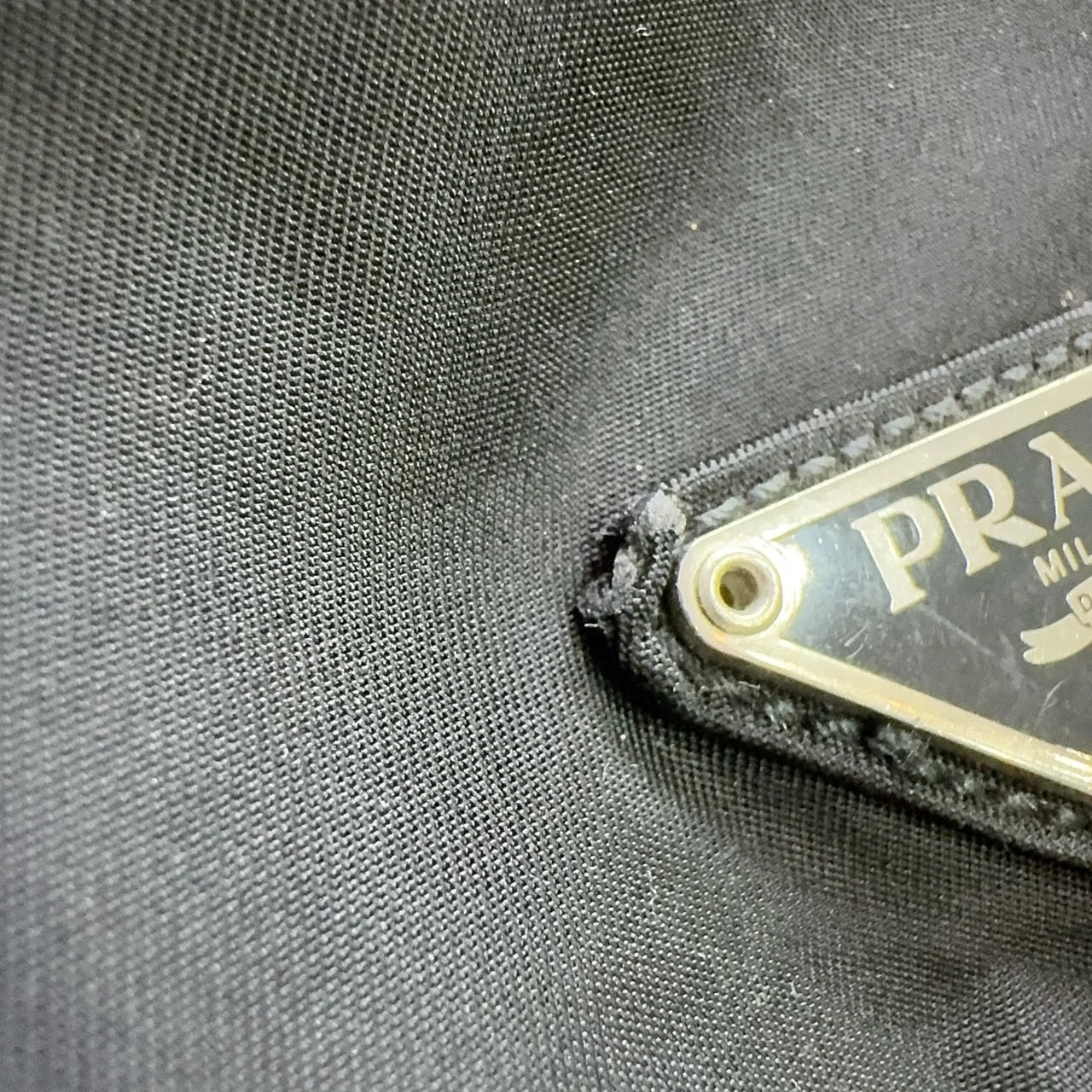 PRADA Black Nylon Parachute Backpack Handbag For Women