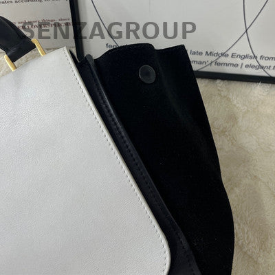 Celine Trapeze Bag Black White Color Block Women's Classic Fashion