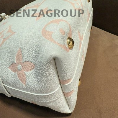 Louis Vuitton CarryAll PM Monogram Tote Shoulder Bag White Gold