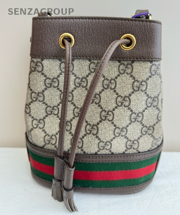 Gucci Ophidia Bucket PM Crossbody Brown Beige Gold Used Women Classic