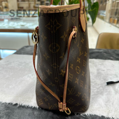 Louis Vuitton Neverfull Monogram Tote Bag Brown Gold Hardware Women's Classic