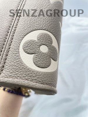 Louis Vuitton OnTheGo Grey Gold Tote Bag - Leather Handbag for Women
