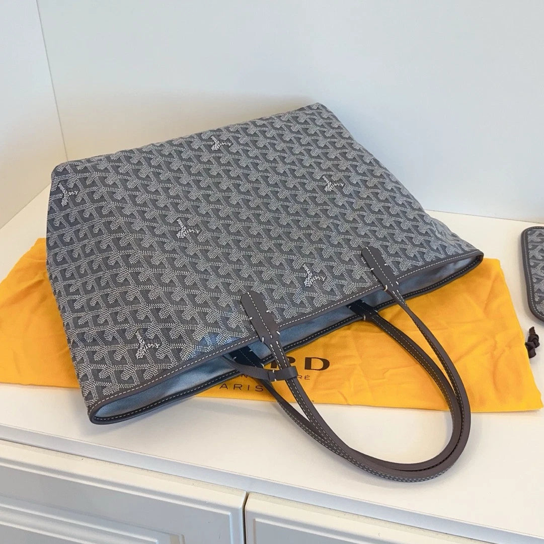 Goyard Saint Louis PM Tote Handbag Shoulder Bag Gray Women Classic