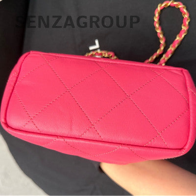 Chanel Lucky Charm Chain Crossbody Bag Red Gold Fashion Women