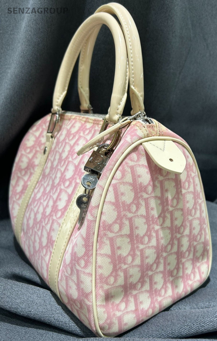 Chirstian Dior Classic Monogram Boston Handbag Pink