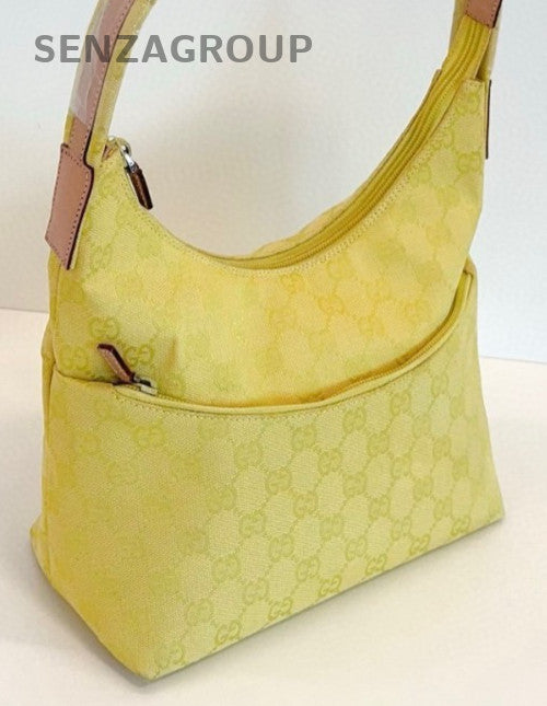 Gucci Hobo Bag 2Way Top Handle Shoulder Bag Yellow Used Women Designer Classic