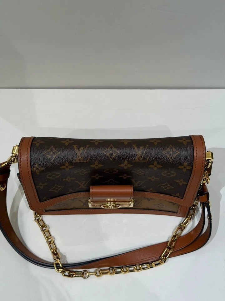 Louis Vuitton Monogram Canvas Medium Dauphine Chain Shoulder Bag Women