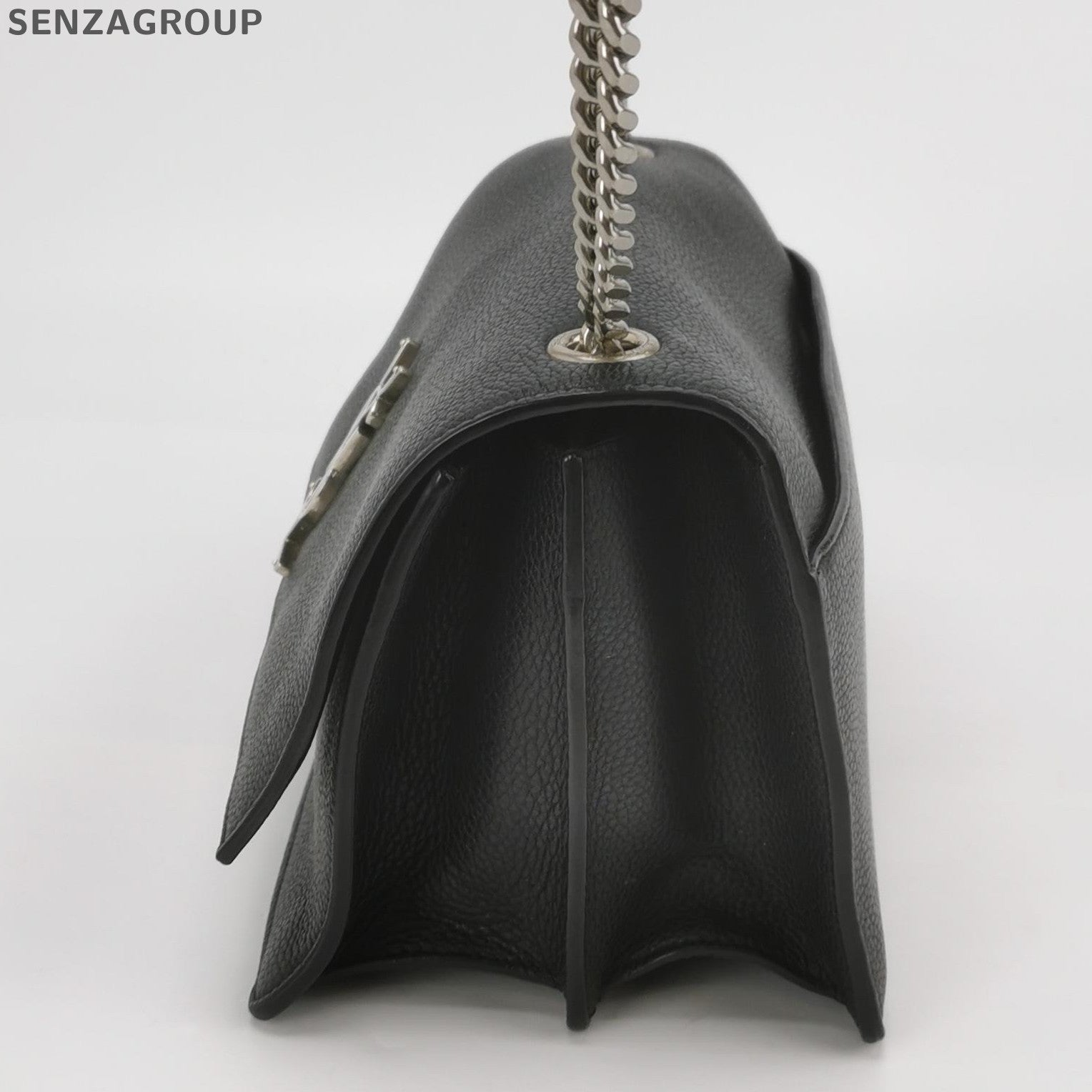YSL Sunset Envelope Chain Shoulder Crossbody Bag Black Silver Women Classic
