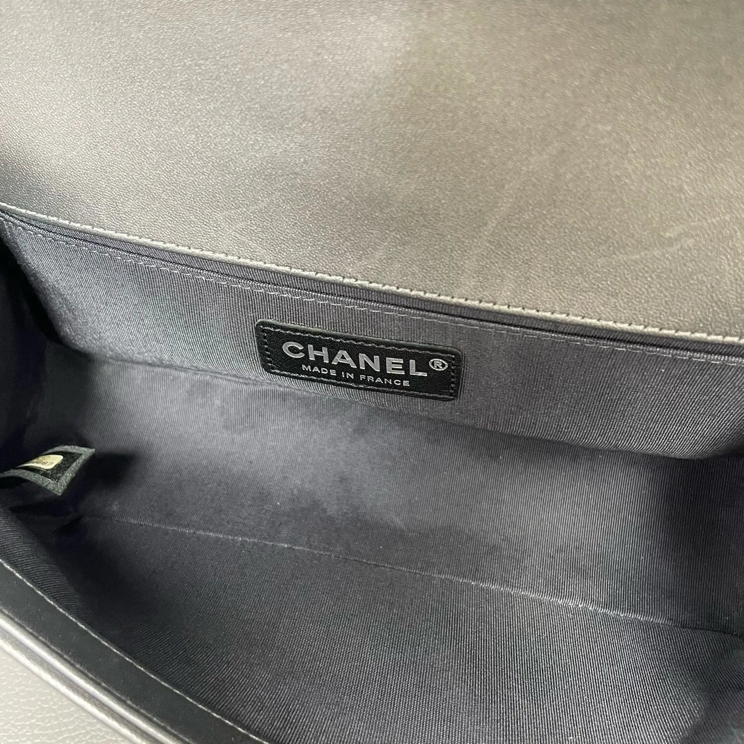CHANEL Medium Leboy Woven Flap Silver Shoulder Crossbody Women