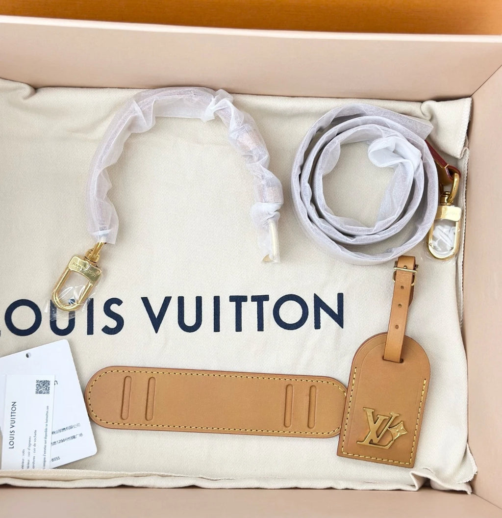 Louis Vuitton Keepall 25 Raffia Straw Top Handle Bag Shoulder Crossbody Women S